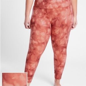 Athleta Womens Size 3X Elation 7/8 Tight Burnt Orange Marble Legging Pant Yoga
